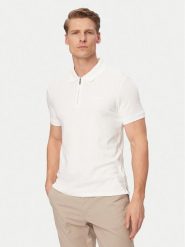 Calvin Klein Polo LV04LE255G Biały Slim Fit. Białe koszulki polo męskie Calvin Klein, m, bez wzorów, z bawełny, bez kołnierzyka, bez ramiączek. Za 409.99 zł.