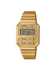 Casio Zegarek Vintage A100WEG-9AEF Złoty. Żółte, cyfrowe zegarki męskie Casio, złote. Za 279.99 zł.