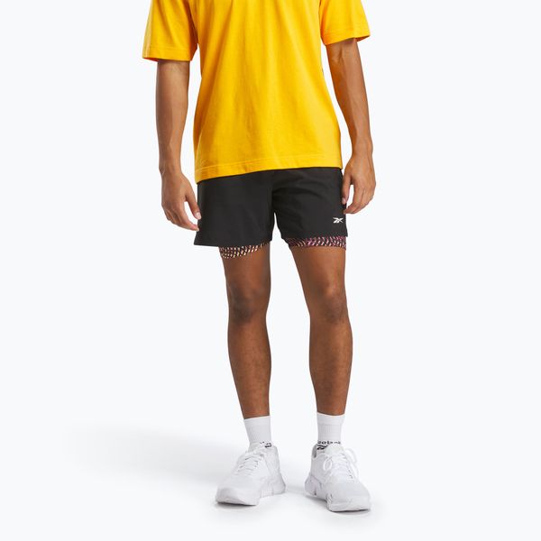 Spodenki Reebok Athlete Hype 2-IN-1. Czarne szorty sportowe męskie REEBOK FITNESS, bez wzorów, sportowe. Za 189.99 zł.
