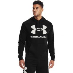 Under Armour Rival Fleece Big Logo Hoodie, męska bluza. Białe bluzy nierozpinane męskie Under Armour, m, bez wzorów, z bawełny, sportowe, bez ramiączek, bez kaptura. Za 252.75 zł.