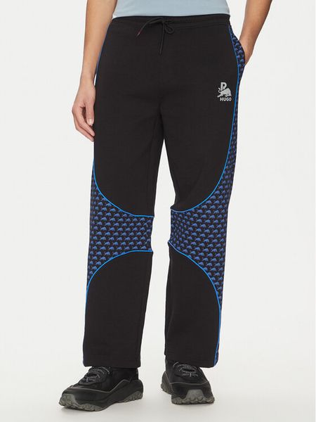 HUGO Spodnie dresowe Dinodie_RB 50542822 Czarny Relaxed Fit. Czarne spodnie dresowe męskie Hugo, bez wzorów, z bawełny. Za 379.99 zł.