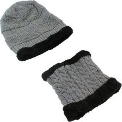 Just Fashion BQ52E CZAPKA I SZALIK ZESTAW ZIMOWY POLAR UNISEX uniwersalny. Czapki męskie Just Fashion, na zimę, bez wzorów, z polaru. Za 13.36 zł.
