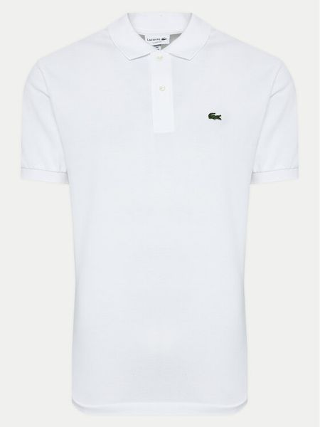 Lacoste Polo L1212 Biały Classic Fit. Białe koszulki polo męskie Lacoste, l, bez wzorów, z bawełny, bez kołnierzyka, bez ramiączek. Za 299.99 zł.