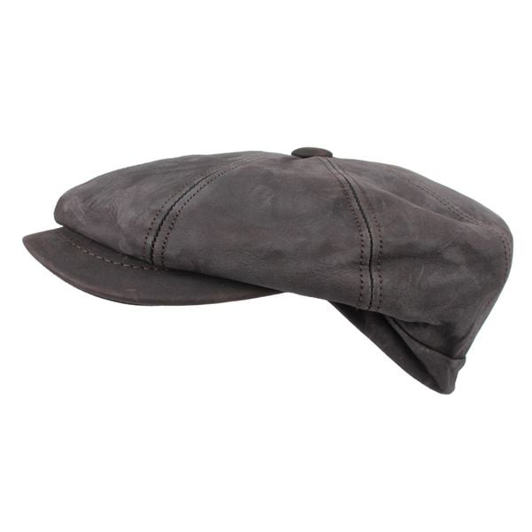 Czapka z guzikami ze skóry Nappa Horka. Brązowe czapki męskie HORKA, bez wzorów, z nubiku, sportowe. W wyprzedaży za 305.00 zł.