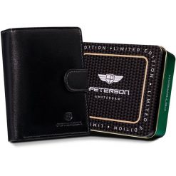 Portfel męski Peterson PTN N318L-BFA czarny. Czarne portfele męskie Peterson, bez wzorów, ze skóry. Za 129.99 zł.