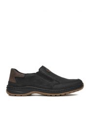 Rieker Półbuty 03365-00 Czarny. Czarne codzienne półbuty męskie Rieker, bez wzorów, z materiału, bez obcasa, bez zapięcia. Za 339.99 zł.