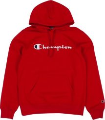 Champion Bluza męska Hooded czerwona 220253 RS054 M. Czerwone bluzy nierozpinane męskie CHAMPION, m, bez wzorów, bez ramiączek, bez kaptura. Za 223.98 zł.