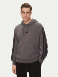 Adidas Bluza Essentials 3-Stripes JE6365 Szary Regular Fit. Szare bluzy nierozpinane męskie ADIDAS, m, bez wzorów, z bawełny, bez ramiączek, bez kaptura. Za 169.99 zł.