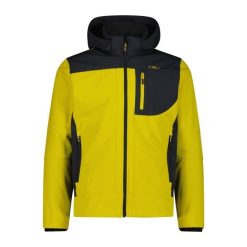 Kurtka softshell męska CMP Vivo Jacket Zip Hood. Żółte kurtki softshell męskie CMP, m, bez wzorów, z softshellu, z kapturem, trekkingowe. Za 288.69 zł.