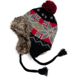 Czapka męska Uszanka wełniana i futerko czerwono-czarna r. 56-57. Czapki męskie Art of Polo. Za 37.60 zł.