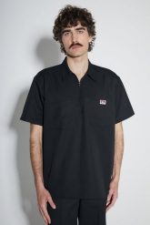 Koszula Ben Davis Solid 12 ZIP Black. Czarne koszule męskie Russell Athletic, m, bez wzorów, bez kołnierzyka, bez ramiączek. Za 220.94 zł.