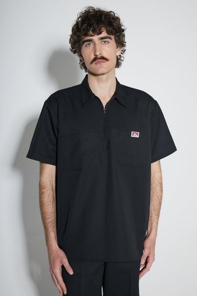 Koszula Ben Davis Solid 12 ZIP Black. Czarne koszule męskie Russell Athletic, m, bez wzorów, bez kołnierzyka, bez ramiączek. Za 220.94 zł.