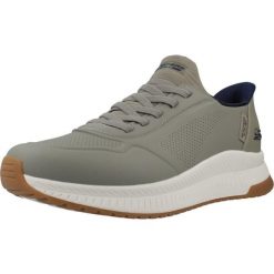 Buty SKECHERS SLIP-INS BOBS SQUAD 4 - DIRECT STEP Zielony. Zielone buty trekkingowe męskie Skechers, bez wzorów, z syntetyku, bez zapięcia, trekkingowe, skechers sport. Za 364.99 zł.