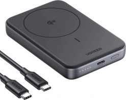 UGREEN PB761 Powerbank magnetyczny 10000mAh Qi2 30W Magsafe + kabel USB-C czarny. Czarne powerbanki UGREEN. Za 244.73 zł.