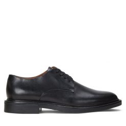 Półbuty Polo Ralph Lauren. Czarne eleganckie półbuty męskie Polo Ralph Lauren, wizytowe, bez obcasa, bez zapięcia. Za 779.99 zł.