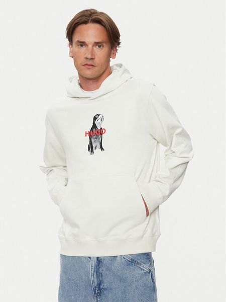 Hugo Bluza Dartchon 50525054 Écru Regular Fit. Bluzy nierozpinane męskie Hugo, m, bez wzorów, z bawełny, bez ramiączek, bez kaptura. Za 359.99 zł.