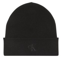 Czapka Calvin Klein. Czarne czapki męskie Calvin Klein, na zimę, bez wzorów. Za 129.99 zł.