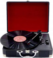 Odtwarzacz Płyt Winylowych Vintage Retro Stylowy Gramofon W Walizce Czarna. Czarne gramofony Pan i Pani Gadżet. Za 467.49 zł.