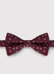 PAKO LORENTE – Bordowa wzorzysta mucha męska. Czerwone krawaty i muchy męskie Pako Lorente, bez wzorów, z poliesteru, eleganckie. Za 69.99 zł.