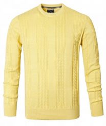 Lekki, Męski Sweter Bawełniany - Pako Jeans - Żółty, Faktura Materiału. Żółte kardigany męskie Pako Jeans, l, bez wzorów, z bawełny, bez ramiączek. Za 189.00 zł.