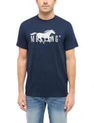 Męski T-Shirt Mustang Style Austin Dark Sapphire 1016279 4136. Niebieskie t-shirty męskie Mustang, m, bez wzorów, bez kołnierzyka, bez ramiączek. Za 69.99 zł.