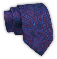 Krawat Alties (7 cm) - Niebieski w Duży Wzór. Niebieskie krawaty i muchy męskie Alties, bez wzorów, z tkaniny, eleganckie. Za 49.00 zł.