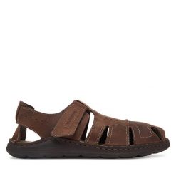 Sandały Josef Seibel. Brązowe sandały męskie Josef Seibel, bez zapięcia. Za 369.99 zł.