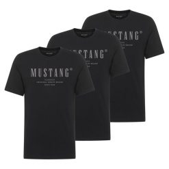 3PAK Męski T-Shirt Mustang Style Alex Black 1017329 4142. Czarne t-shirty męskie Mustang, m, bez wzorów, bez kołnierzyka, bez ramiączek. W wyprzedaży za 119.99 zł.
