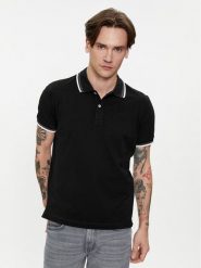 Geox Polo M4510Q T2649 F9000 Czarny Regular Fit. Czarne koszulki polo męskie Geox, m, bez wzorów, z bawełny, bez kołnierzyka, bez ramiączek. Za 159.99 zł.