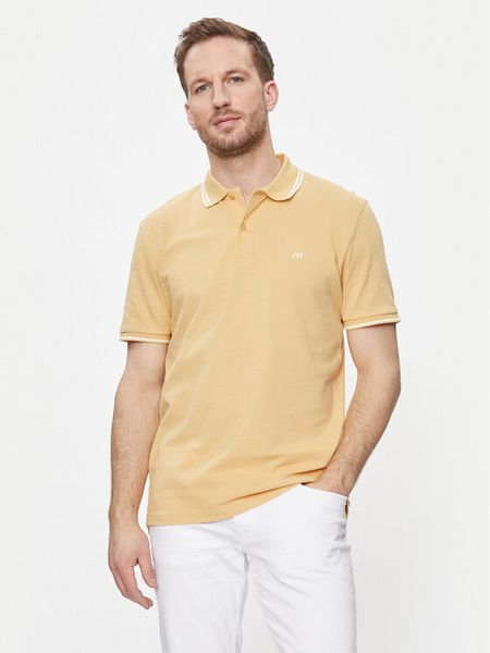 Selected Homme Polo 16087840 Beżowy Regular Fit. Brązowe koszulki polo męskie Selected Homme, m, bez wzorów, z bawełny, bez kołnierzyka, bez ramiączek. Za 109.99 zł.