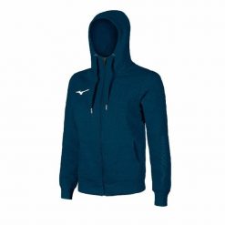 Bluza Mizuno Fullzip. Niebieskie bluzy nierozpinane męskie Mizuno, l, bez wzorów, sportowe, bez ramiączek, bez kaptura. Za 224.50 zł.