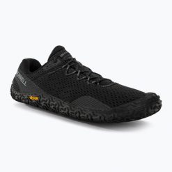 Buty do biegania męskie Merrell Vapor Glove 6. Czarne buty do biegania męskie Merrell, bez wzorów, bez zapięcia, do biegania. Za 489.35 zł.