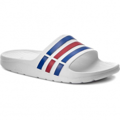 Klapki adidas - Duramo Slide U43664 Wht/Trublu/Red. Białe klapki i japonki męskie ADIDAS, z tworzywa sztucznego. Za 89.00 zł.