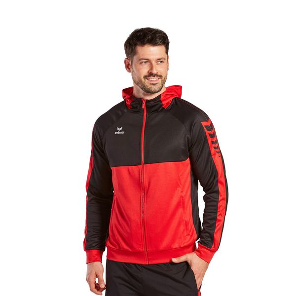 Bluza dresowa z kapturem Erima Six Wings. Czarne bluzy nierozpinane męskie Erima, bez wzorów, z dresówki, eleganckie, bez ramiączek, z kapturem. Za 245.00 zł.