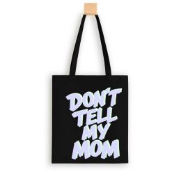 Torba miejska Bumpie Crew Don't Tell My Mom. Czarne torby męskie na ramię Bumpie Crew, bez wzorów, z bawełny, eleganckie, na ramię, z nadrukiem. Za 35.00 zł.