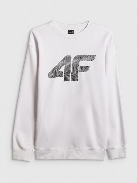 4F Bluza dresowa nierozpinana bez kaptura męska - biała M. Białe bluzy nierozpinane męskie 4f, m, bez wzorów, z dresówki, klasyczne, bez ramiączek, bez kaptura. Za 159.99 zł.