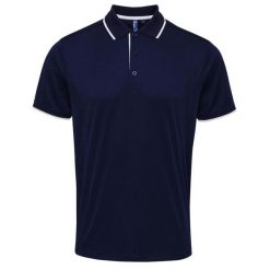 Męska Koszulka Polo Coolchecker Contrast. Niebieskie koszulki polo męskie PREMIER, m, bez wzorów, bez kołnierzyka, bez ramiączek. Za 93.99 zł.