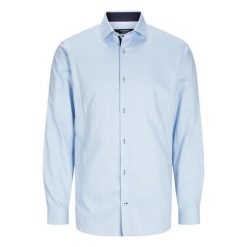Koszula Jack & Jones Parker chambray. Niebieskie koszule męskie Jack&Jones, m, bez wzorów, bez kołnierzyka, bez ramiączek. Za 211.46 zł.