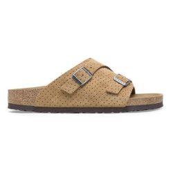 BIRKENSTOCK ZÜRICH LEVE DOTTED NEW BEIGE Klapki męskie. Brązowe klapki i japonki męskie Birkenstock, bez wzorów. Za 299.99 zł.