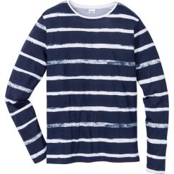 Shirt w paski, długi rękaw Regular Fit bonprix niebieski w paski. Koszulki męskie z długim rękawem marki bonprix. Za 21.99 zł.