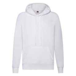 Lekka Męska Bluza Z Kapturem. Białe bluzy nierozpinane męskie Fruit of the Loom, m, bez wzorów, z kapturem. Za 73.99 zł.