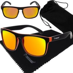 Okulary Przeciwsłoneczne Polaryzacyjne UV400. Czarne okulary przeciwsłoneczne męskie TRIZAND, bez wzorów, sportowe. Za 34.90 zł.
