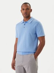 Calvin Klein Polo Supima LV04LC326G Niebieski Regular Fit. Niebieskie koszulki polo męskie Calvin Klein, m, bez wzorów, z bawełny, bez kołnierzyka, bez ramiączek. Za 399.99 zł.