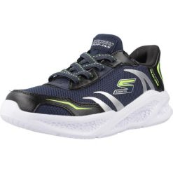 Kapcie SKECHERS METEOR-LIGHTS Niebieski. Niebieskie buty trekkingowe męskie Skechers, bez wzorów, z syntetyku, bez zapięcia, trekkingowe, skechers sport. Za 259.99 zł.