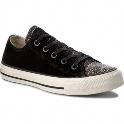 Tenisówki CONVERSE - Ctas Ox 157666C Black/Black/Egret. Czarne trampki męskie Converse, z gumy. W wyprzedaży za 259.00 zł.