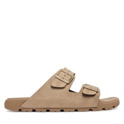 Klapki BOSS. Brązowe klapki i japonki męskie Boss, bez wzorów. Za 449.99 zł.