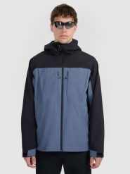 4F Kurtka trekkingowa membrana 10000 męska - granatowa 3XL. Niebieskie kurtki męskie 4f, m, bez wzorów, bez ramiączek, bez kaptura. Za 399.99 zł.