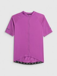 4F Koszulka kolarska męska - fioletowa L. Fioletowe t-shirty męskie 4f, l, bez wzorów, z włókna, bez kołnierzyka, bez ramiączek. Za 179.99 zł.