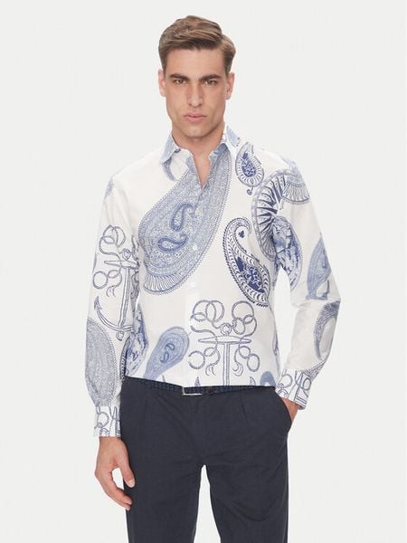 Baldessarini Koszula B3 56017.3719 Biały Regular Fit. Białe koszule męskie Baldessarini, l, bez wzorów, z bawełny, bez kołnierzyka, bez ramiączek. Za 429.99 zł.