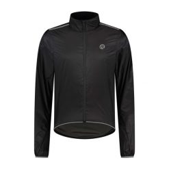 Przeciwdeszczowa kurtka rowerowa męska Rogelli Essential. Czarne kurtki treningowe męskie Rogelli, m, bez wzorów, bez kaptura, rowerowe. Za 329.00 zł.